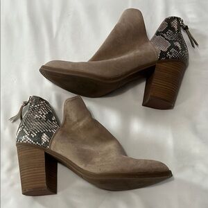 Dolcetta Jordan Faux Suede/Snake Print Booties